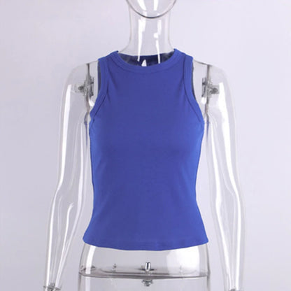 Tank Tops Women Yellow Casual Vest Sleeveless Camis Shoulder Women's Tank Top Ribbed Knitted Tops Summer Woman Shirts Tank Top