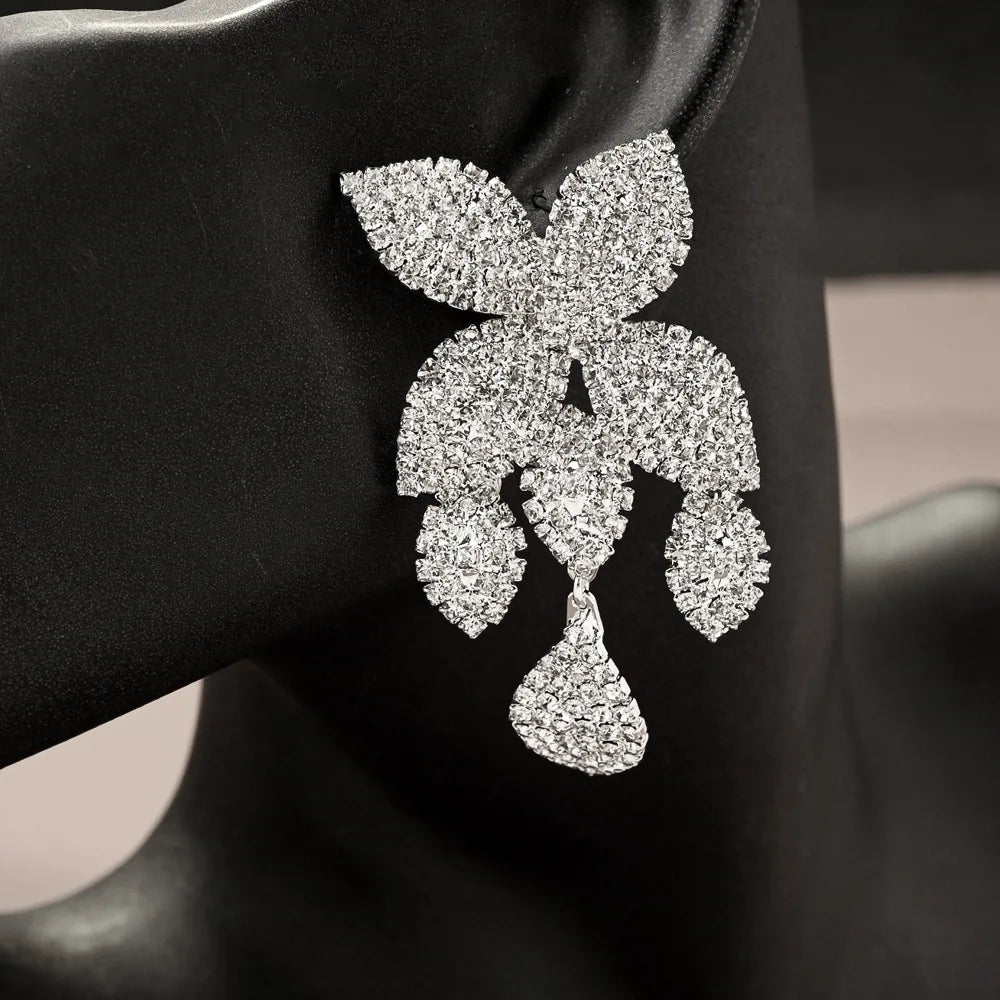 Women’s Crystal Flower Dangle Earrings