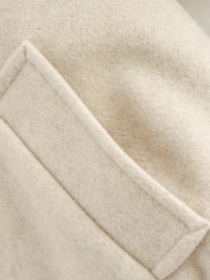 Women’s White Cropped Bomber Jacket – Autumn/Winter.