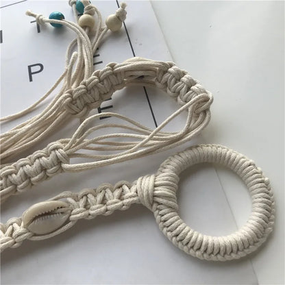 Women’s Braided Tassel Waist Belt