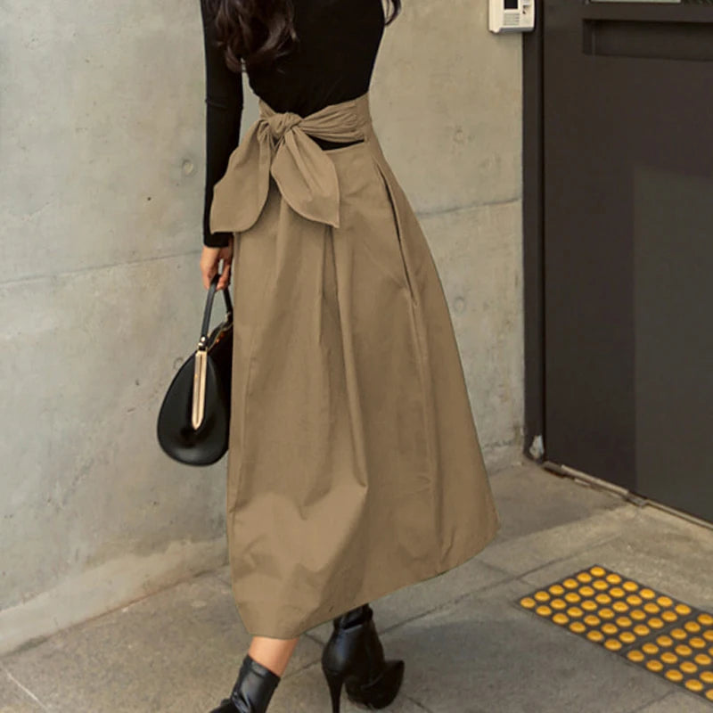 Women’s High-Waist Swing Skirt – Korean Fashion
