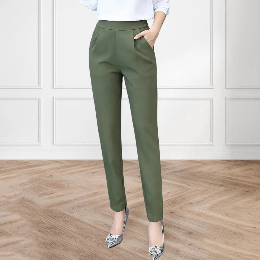 Women’s High-Waist Solid Suit Pants – Elegant Office & Business Trousers