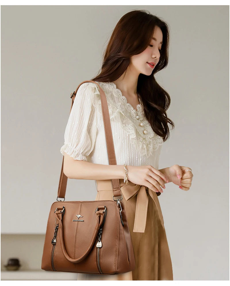 Women’s Luxury Leather Tote – Designer Large Shoulder Bag