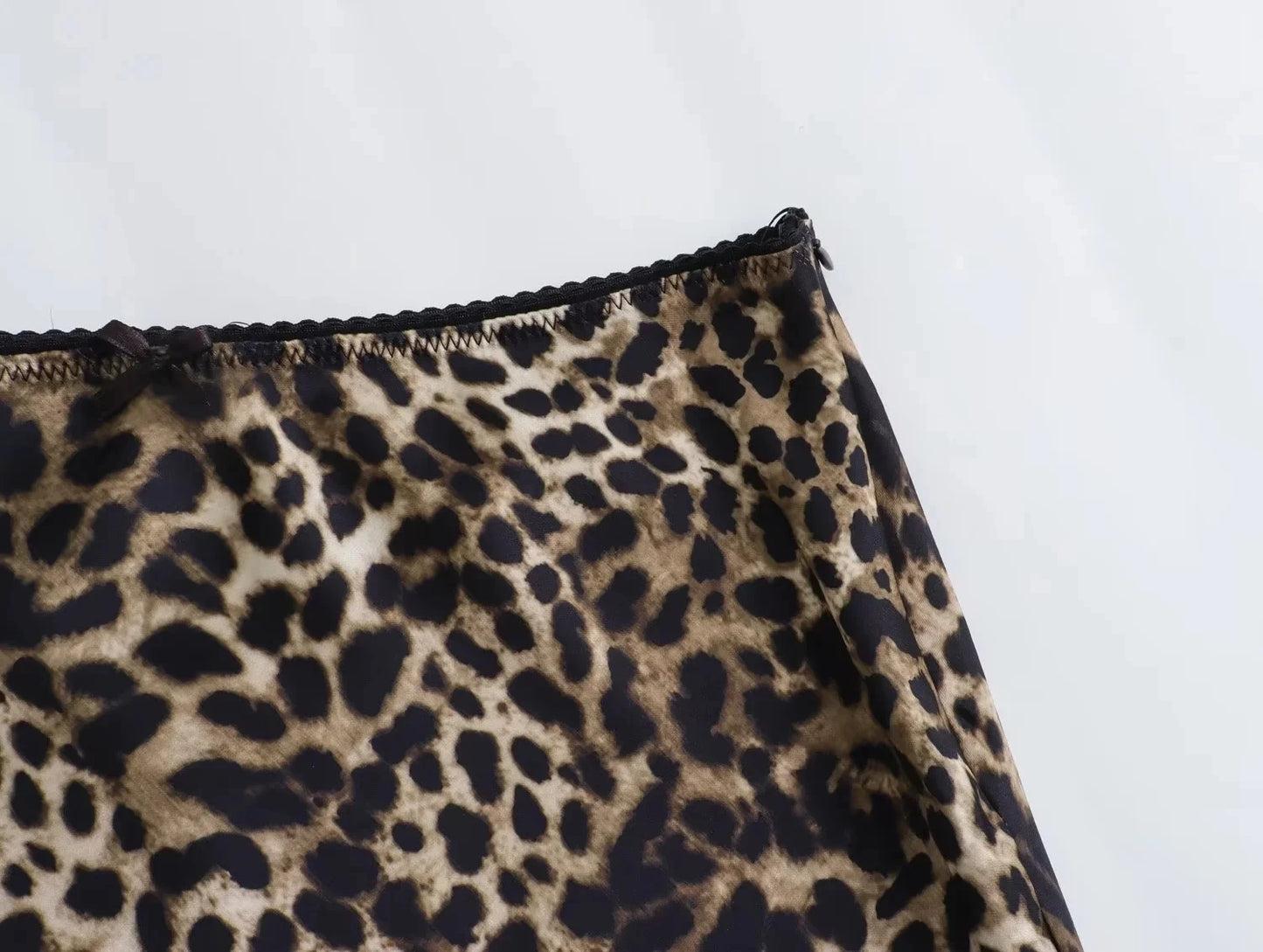Women’s Leopard Print Satin Midi Skirt
