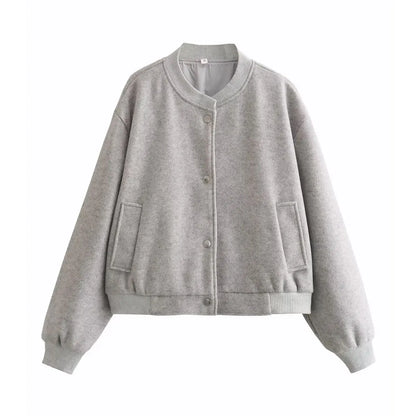 Women’s Cropped Bomber Jacket – Autumn/Winter Streetwear.