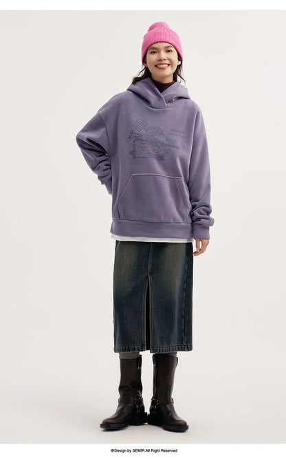 Semir Sweater Women Mid-Length Patterned 2024 New Oversize Warm Versatile Soft Winter Clothing