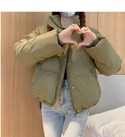 Women’s Short PU Leather Padded Jacket