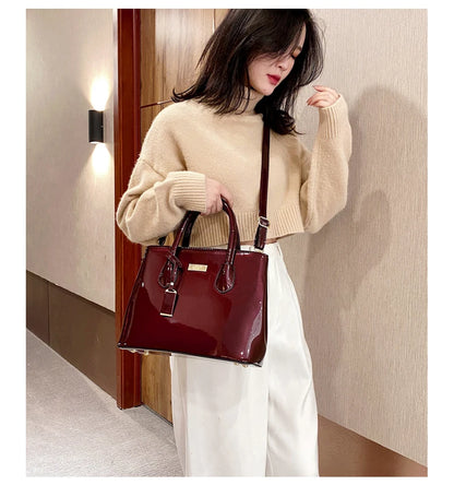 Women’s Patent Leather Shoulder Tote