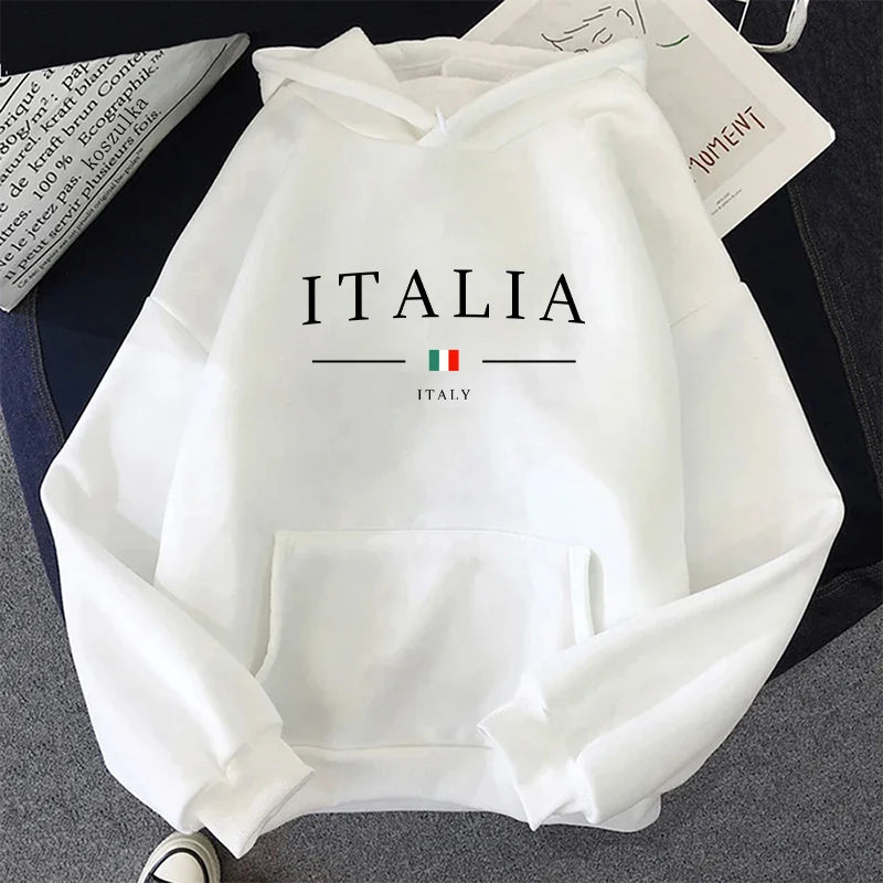 Women’s Italy Print Casual Hoodie