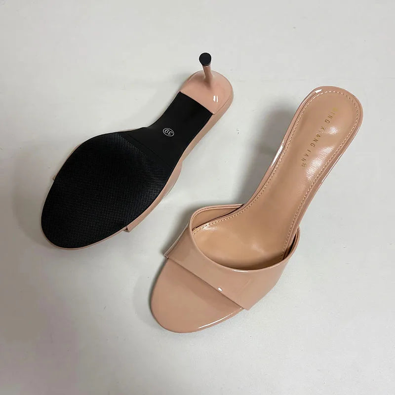 Women’s Thin Heel Round-Toe Slides