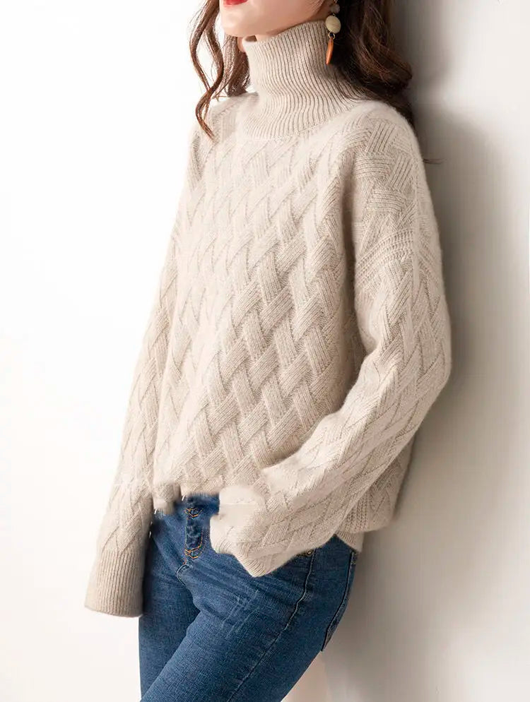 Women’s Oversize Cashmere Sweater – Long Sleeve