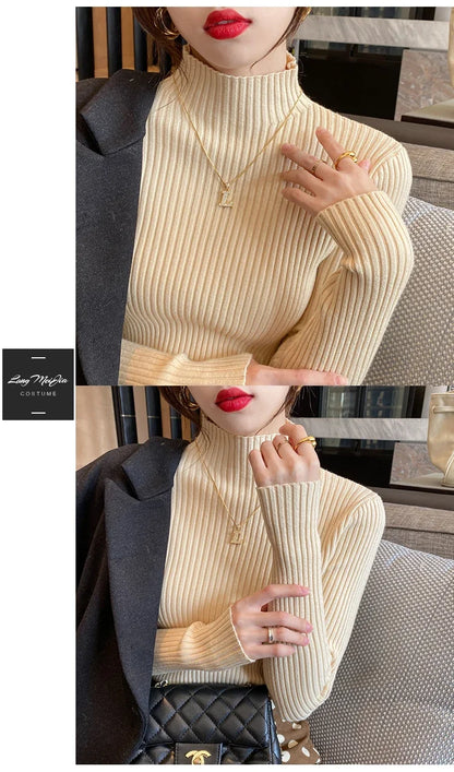 Sweater Women Autumn Winter Long Sleeve Knitted Women Sweater Pullover Slim Knit Sweater Women Tops Blusas Mujer De Moda J996