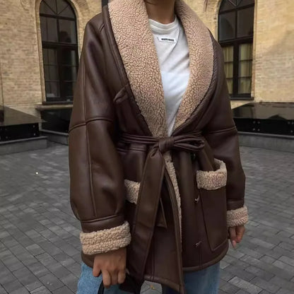 Women’s Furry Leather Jacket