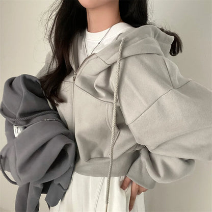 Women’s Retro Oversized Zip-Up Hoodie