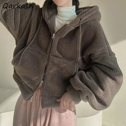 Women’s Winter Hooded Lambswool Jacket