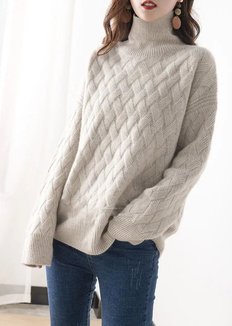 Women’s Oversize Cashmere Sweater – Long Sleeve