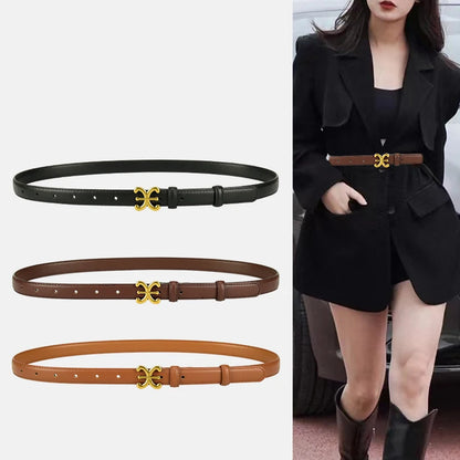 Women’s Luxury Leather Belt with Metal Buckle