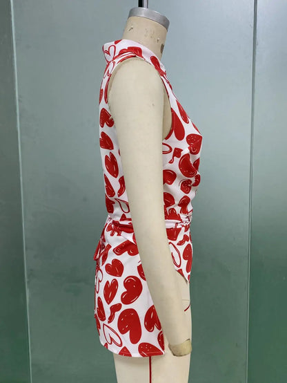 Elegant Blouses For Women Ruffle Short Sleeve Top Fashion Print Shirts & Blouses Youthful Woman Clothes Summer Trend 2025