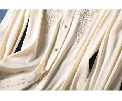 New arrived blouses for women Fashion elegan embroidery ladies shirts Button-Down Tops