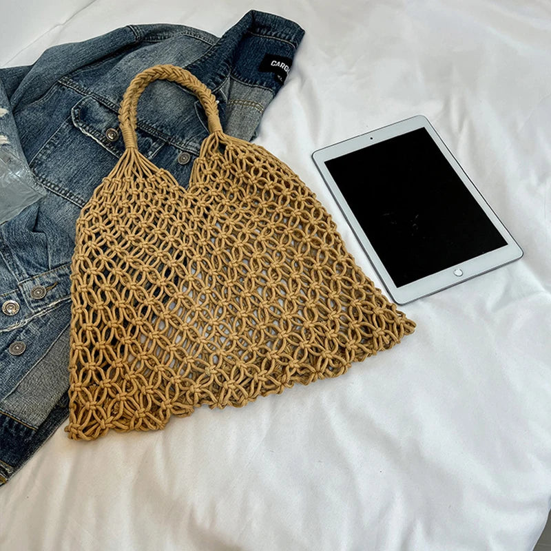 Women’s Hand-Woven Hollow Shoulder Tote