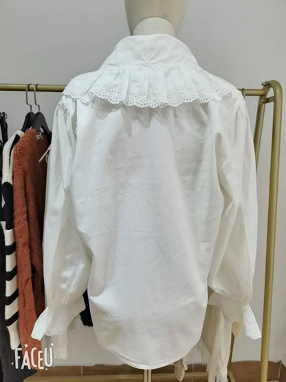 Women Blouse Female Shirt Summer Womens Blouses Spring Maxi Blusas Casual Elegant Vintage Long Sleeve Cotton Oversize Loose