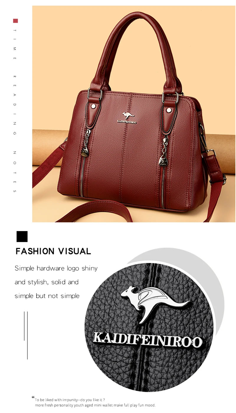 Women’s Luxury Leather Tote – Designer Large Shoulder Bag