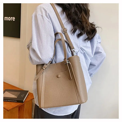 Women’s Designer Leather Handbag – Gold Accent
