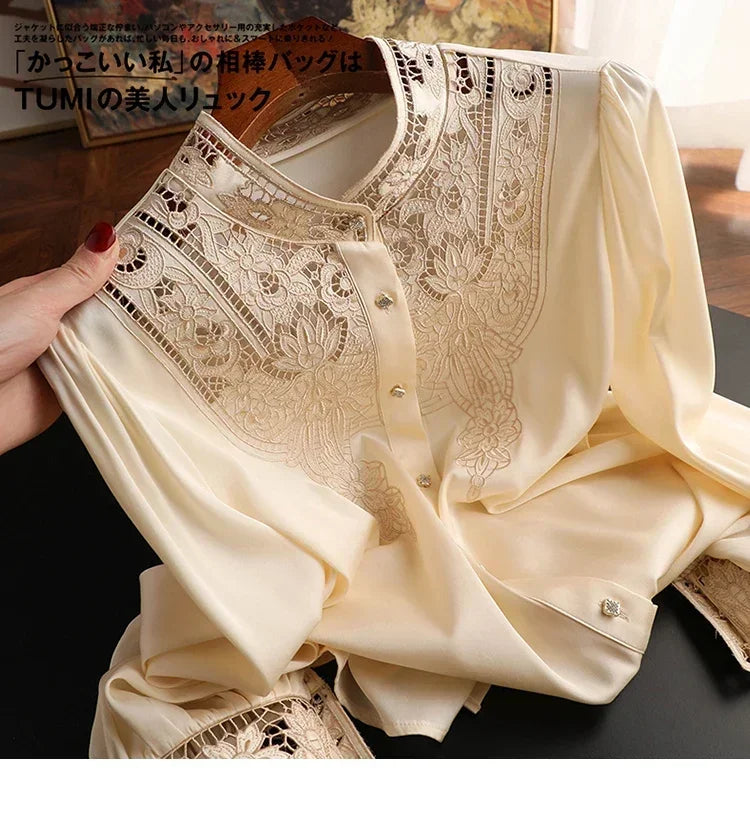 New arrived blouses for women Fashion elegan embroidery ladies shirts Button-Down Tops