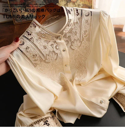 New arrived blouses for women Fashion elegan embroidery ladies shirts Button-Down Tops