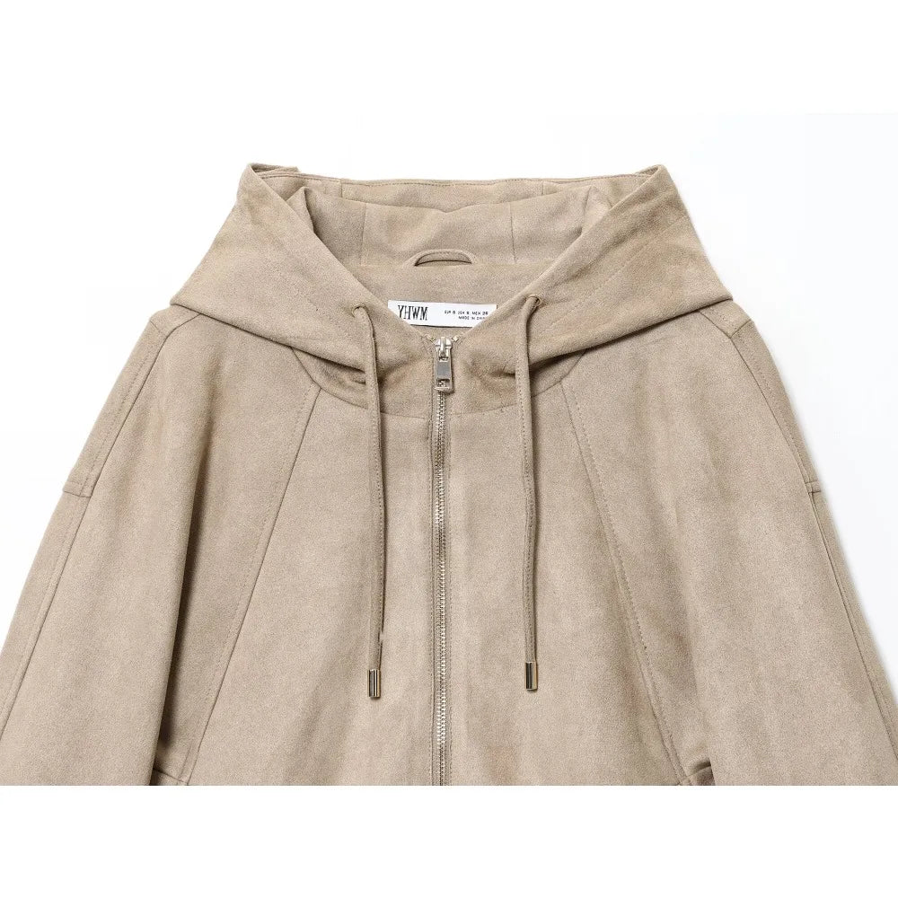 Women’s Hooded Suede Jacket