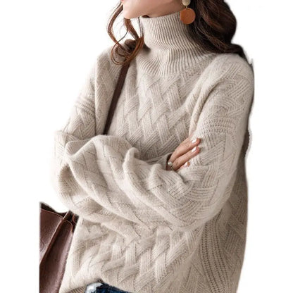 Women’s Oversize Cashmere Sweater – Long Sleeve