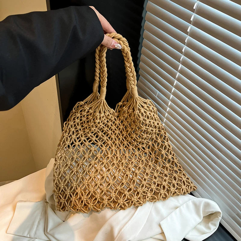 Women’s Hand-Woven Hollow Shoulder Tote