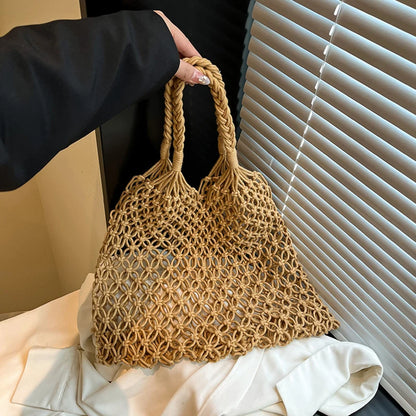 Women’s Hand-Woven Hollow Shoulder Tote