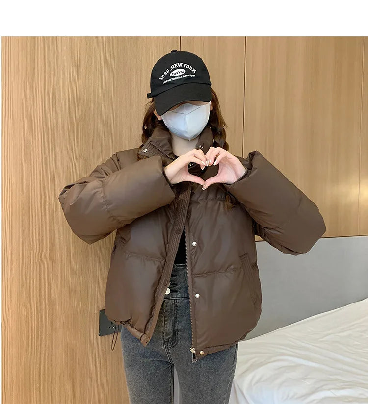 Women’s Short PU Leather Padded Jacket