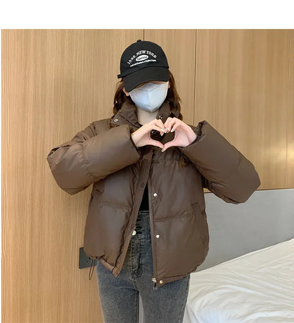 Women’s Short PU Leather Padded Jacket