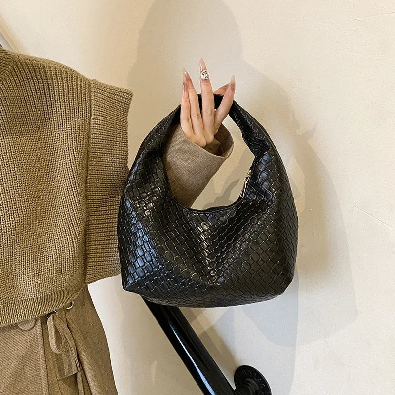 Women’s Woven PU Leather Handbag