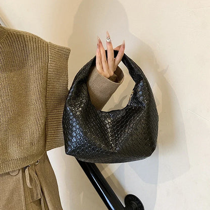 Women’s Woven PU Leather Handbag