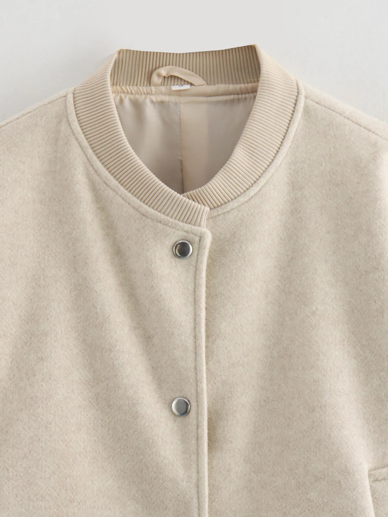 Women’s White Cropped Bomber Jacket – Autumn/Winter.