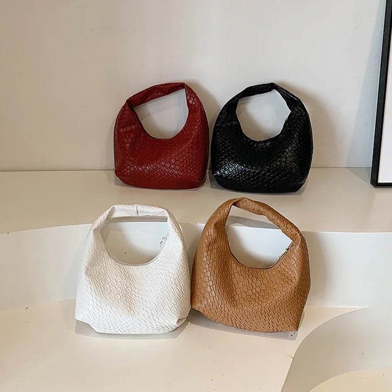 Women’s Woven PU Leather Handbag