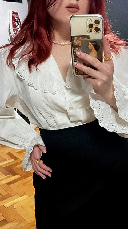 Women Blouse Female Shirt Summer Womens Blouses Spring Maxi Blusas Casual Elegant Vintage Long Sleeve Cotton Oversize Loose