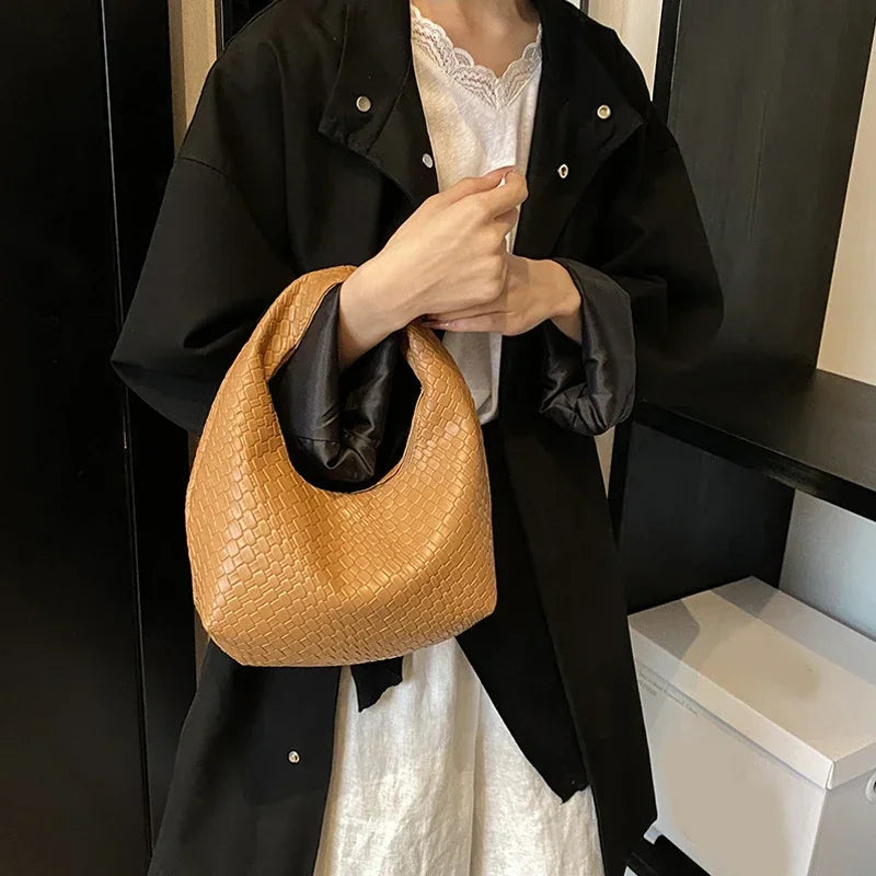 Women’s Woven PU Leather Handbag