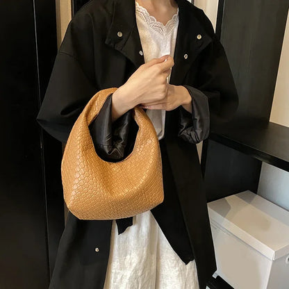 Women’s Woven PU Leather Handbag
