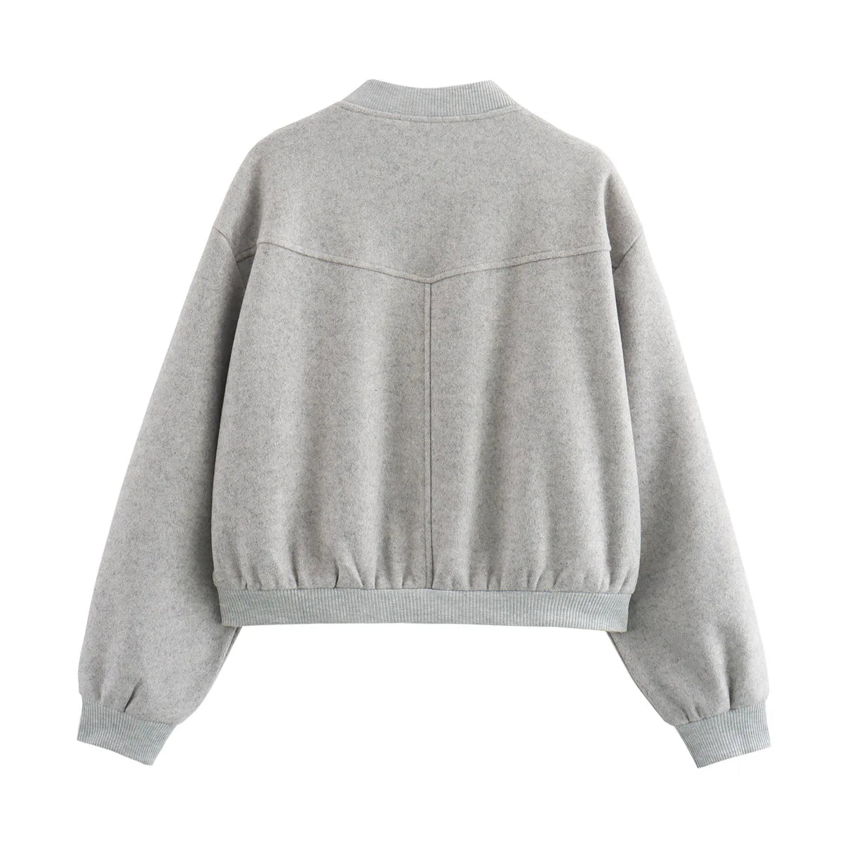 Women’s White Cropped Bomber Jacket – Autumn/Winter.