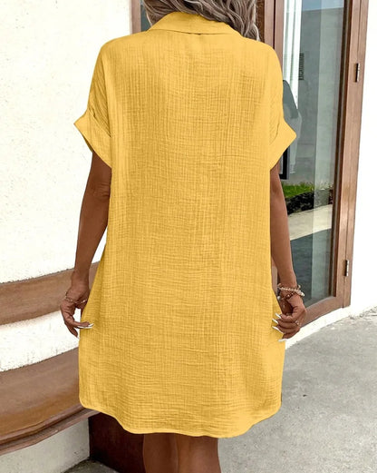 Women’s Casual Buckle Skirt – Medium-Length Summer Dress