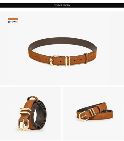Women’s Leather Gold Buckle Belt