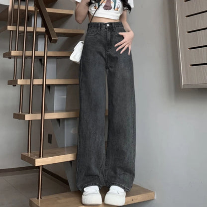 Women’s Vintage Wide-Leg High-Waist Jeans – Denim Pants