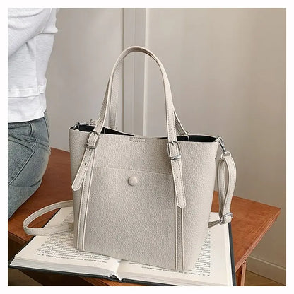 Women’s Designer Leather Handbag – Gold Accent