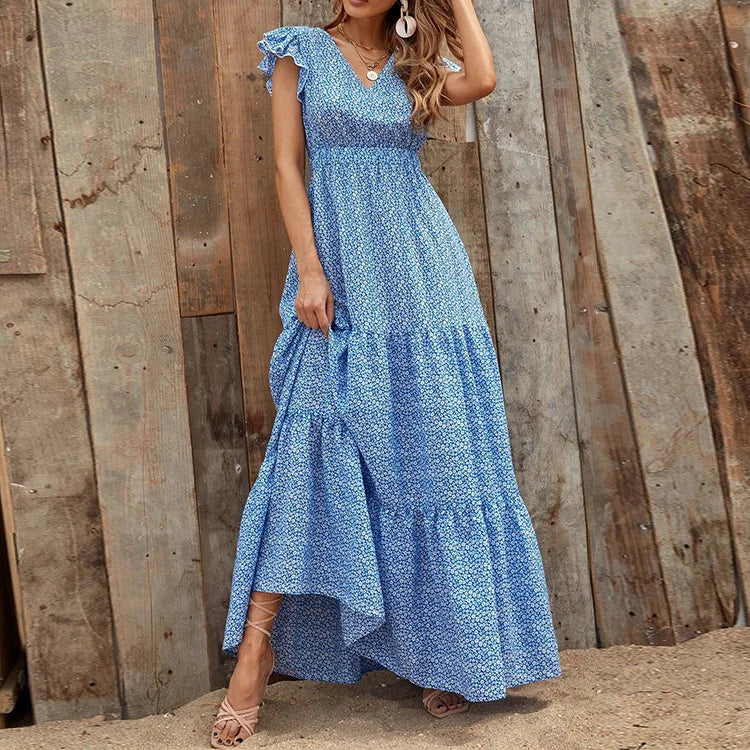Women’s V-Neck Printed Dress