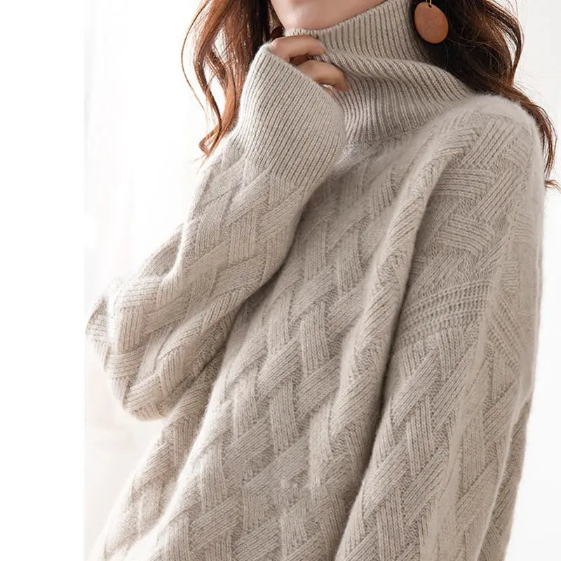 Women’s Oversize Cashmere Sweater – Long Sleeve