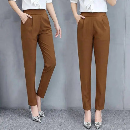 Women’s High-Waist Solid Suit Pants – Elegant Office & Business Trousers